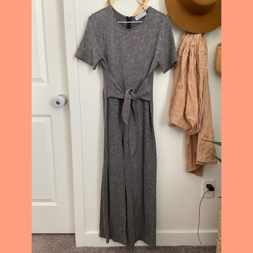 Piper and Scoot knit tie-front jumpsuit